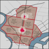 Map showing the selected Philadelphia zip codes.